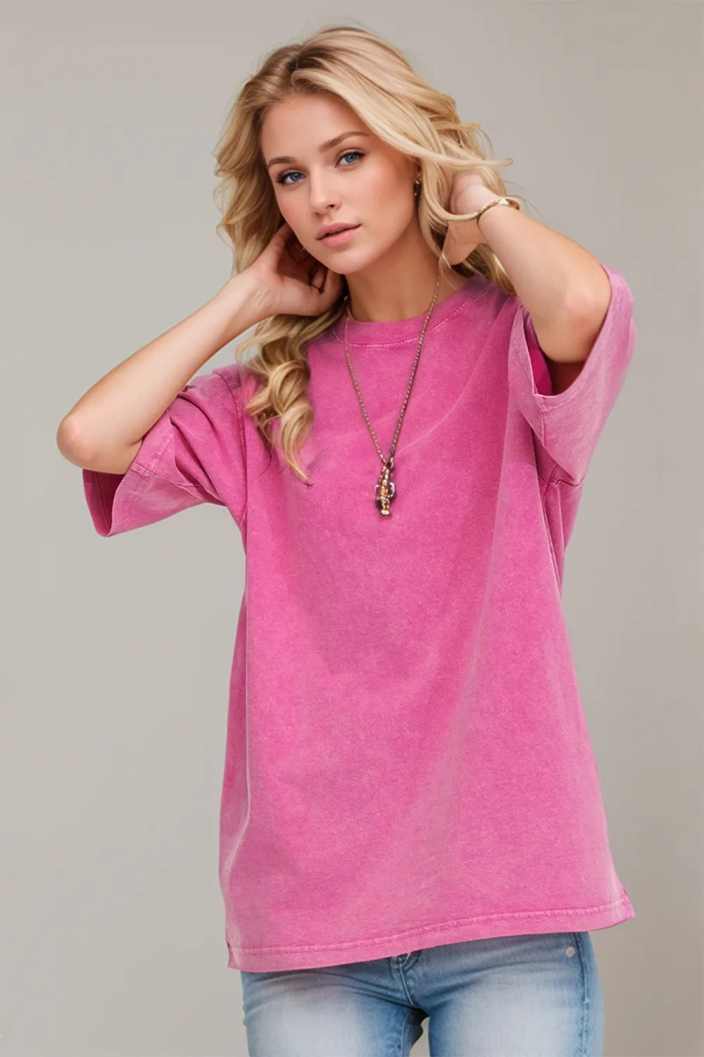 Basic Bae Round Neck Half Sleeve T-Shirt – view 4 | Lola Mariee