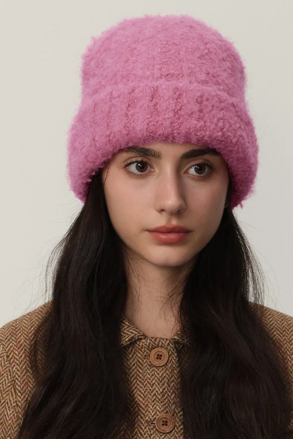 Solid Color Thermal Knit Hat – view 3 | Lola Mariee