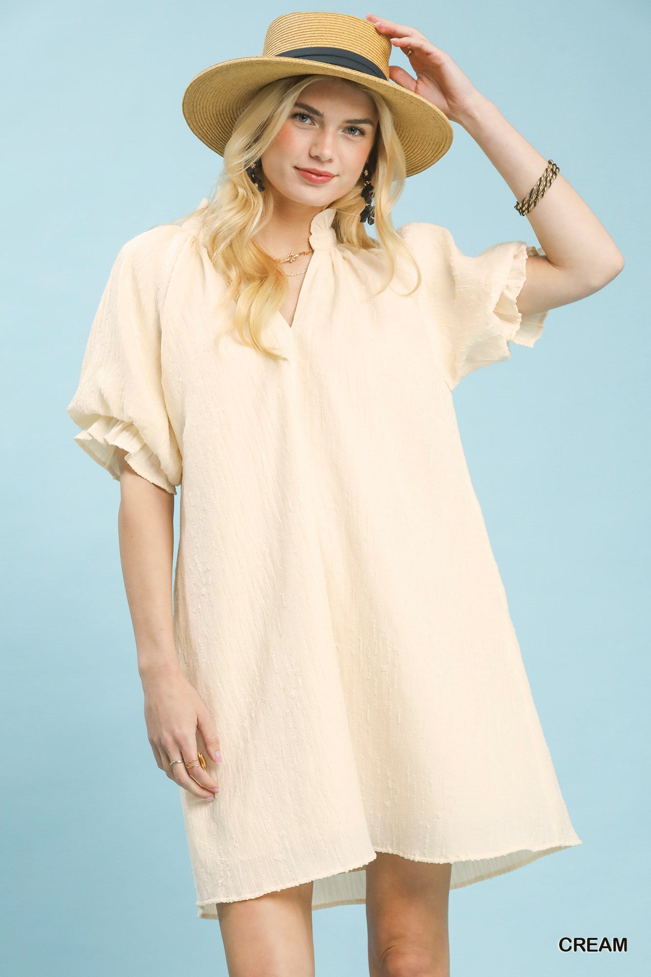 Umgee Linen Blend Ruffle Dress - Trendsi | Lola Mariee