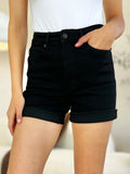 Judy Blue Full Size High Waist Tummy Control Cuffed Denim Shorts - women's bottoms at Lola Mariee boutique