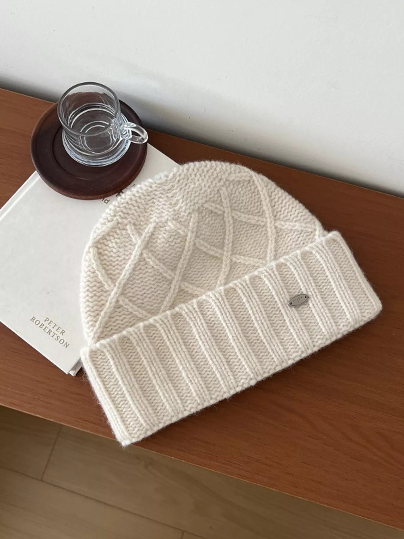 Wool Cozy Knit Beanie Hat – view 2 | Lola Mariee