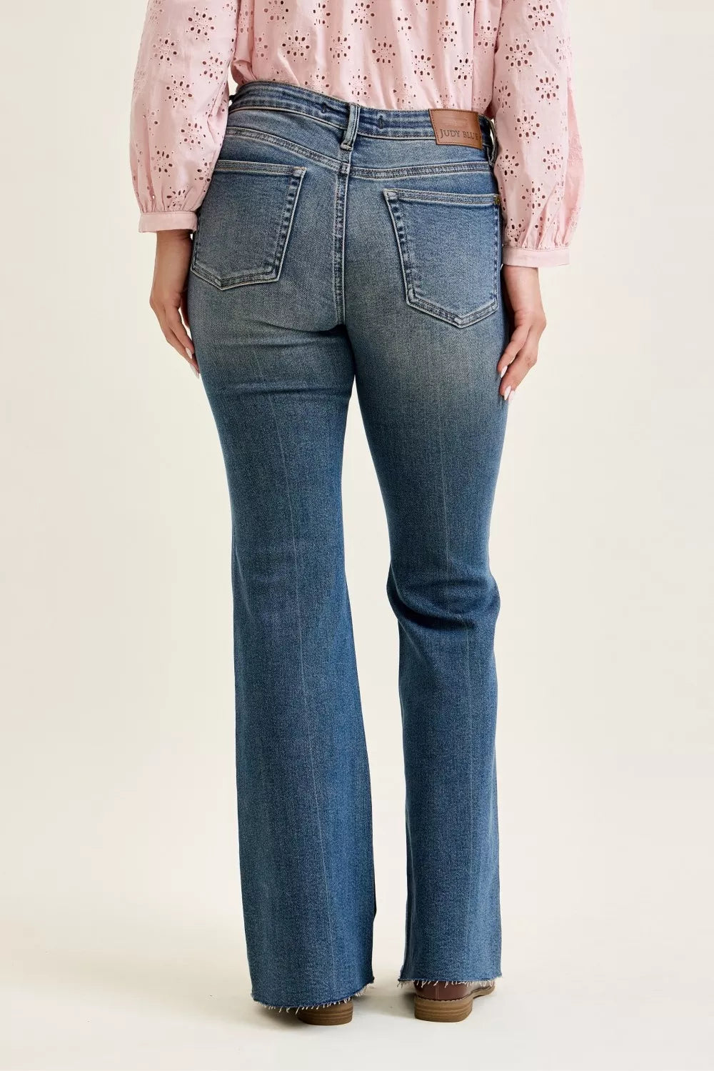 Judy Blue Mid Rise Flare Jeans with Front Flap Pockets - Trendsi | Lola Mariee