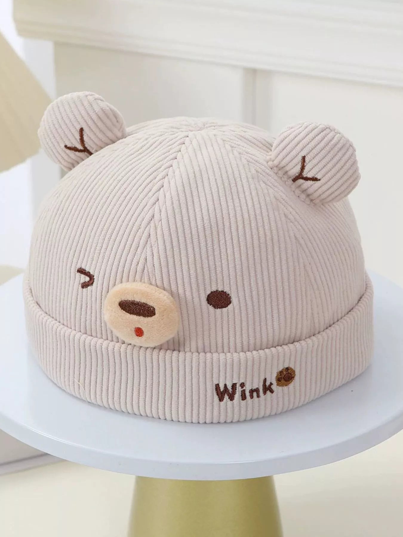 Children's Bear Ear Corduroy Hat – view 4 | Lola Mariee
