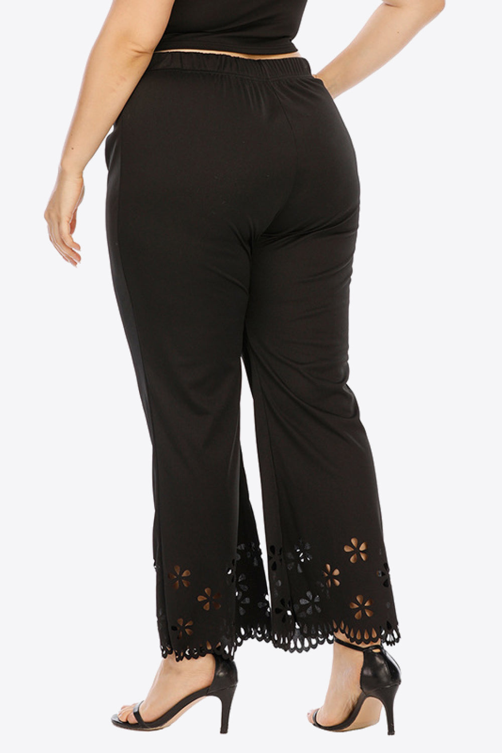 Plus Size Openwork Elastic Waist Pants - Trendsi | Lola Mariee