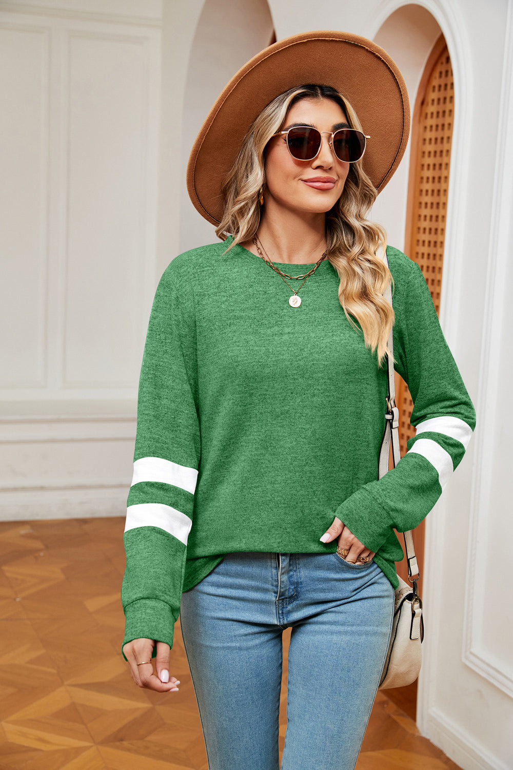 Round Neck Long Sleeve Top - Trendsi | Lola Mariee