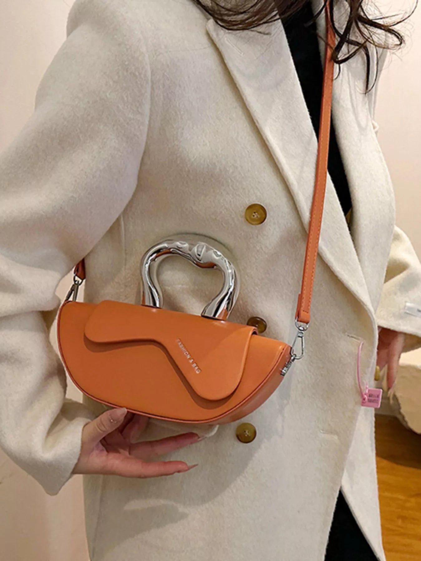 Half-Moon Crossbody Bag with Handle – view 5 | Lola Mariee