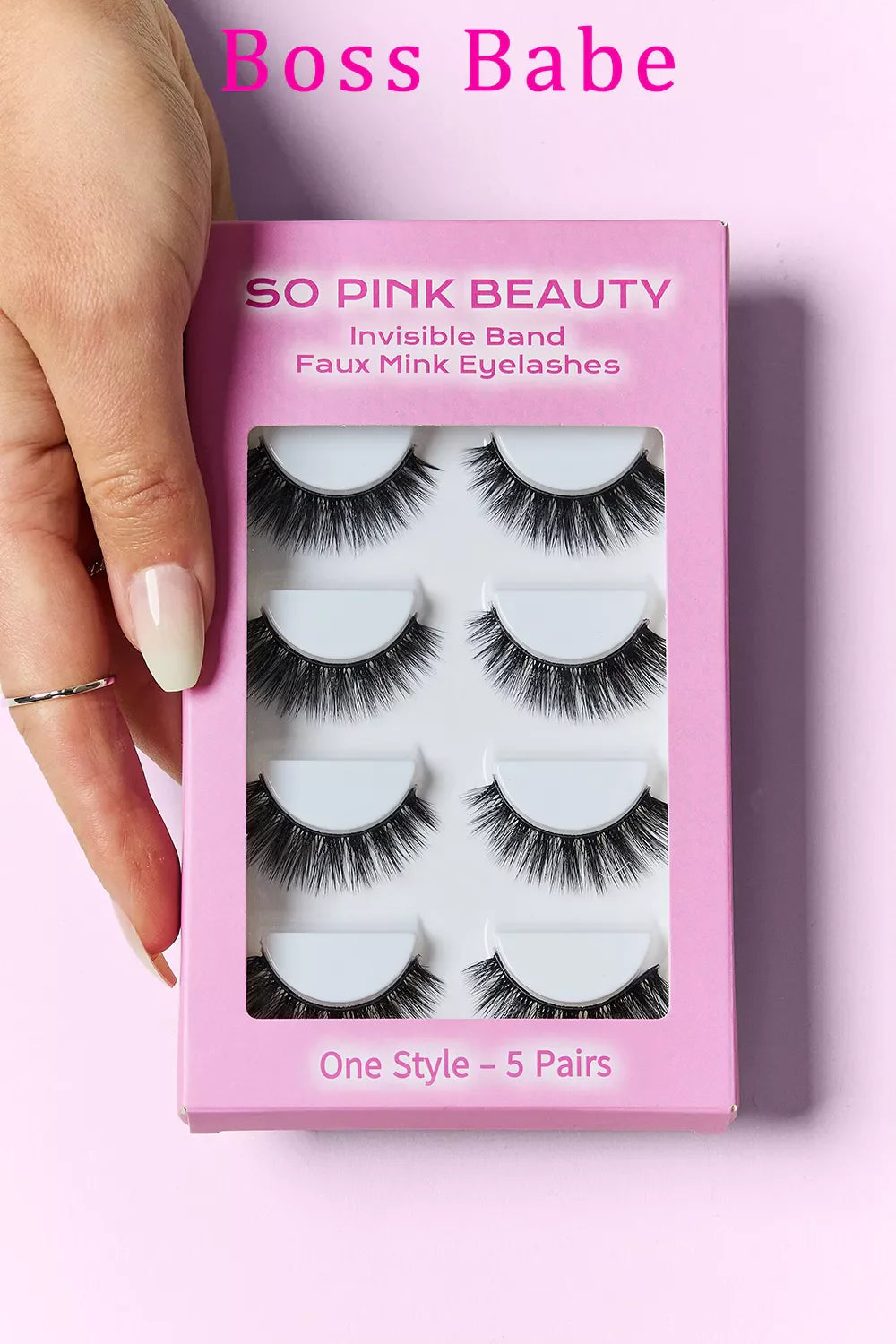 SO PINK BEAUTY Faux Mink Eyelashes 5 Pairs – view 7 | Lola Mariee