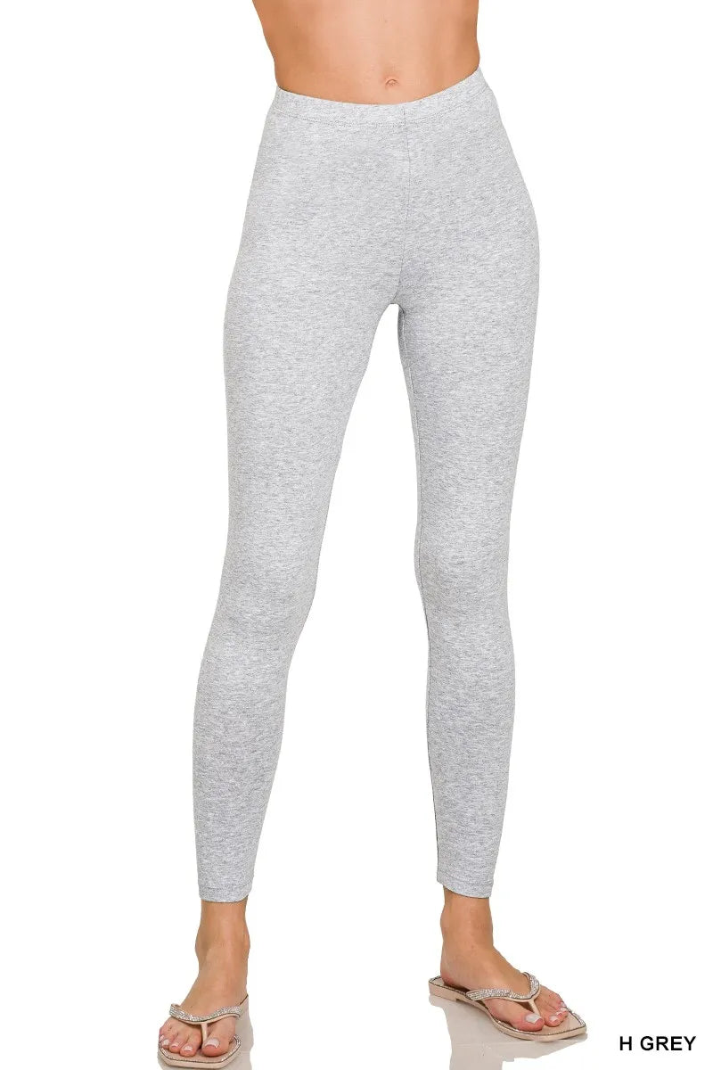 Zenana Premium Cotton Full Length Leggings - women's bottoms at Lola Mariee boutique