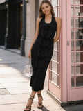Halter Neck Ruffle Midi Dress - Trendsi | Lola Mariee