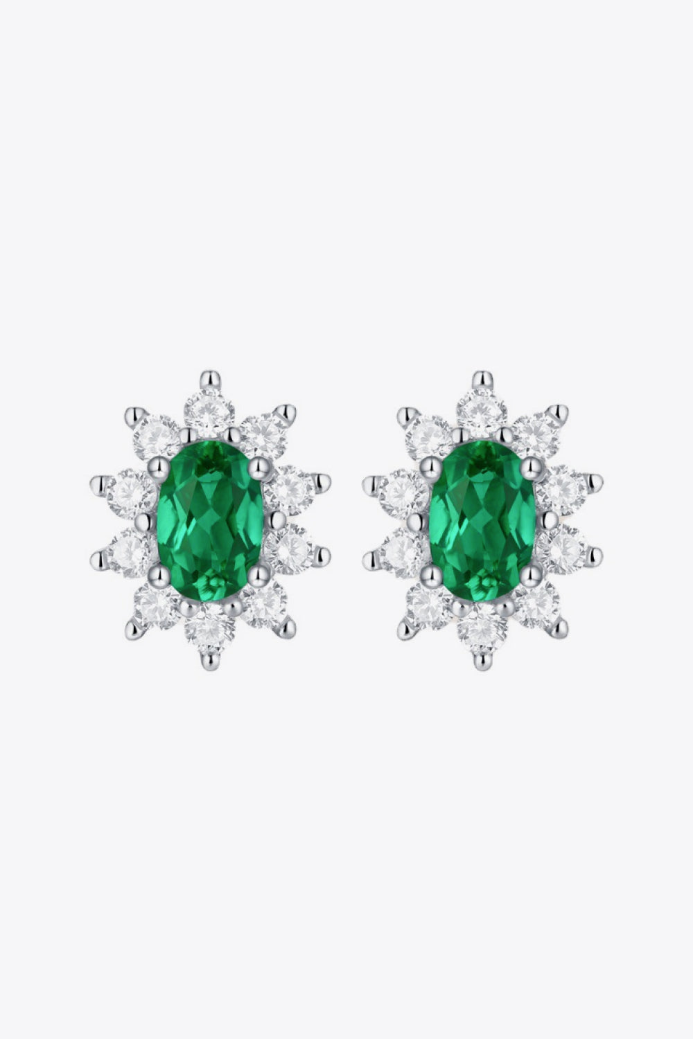1 Carat Lab-Grown Emerald Stud Earrings – view 4 | Lola Mariee