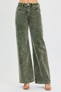RISEN Full Size High Rise Wide Leg Corduroy Jeans Plus Size - women's bottoms at Lola Mariee boutique