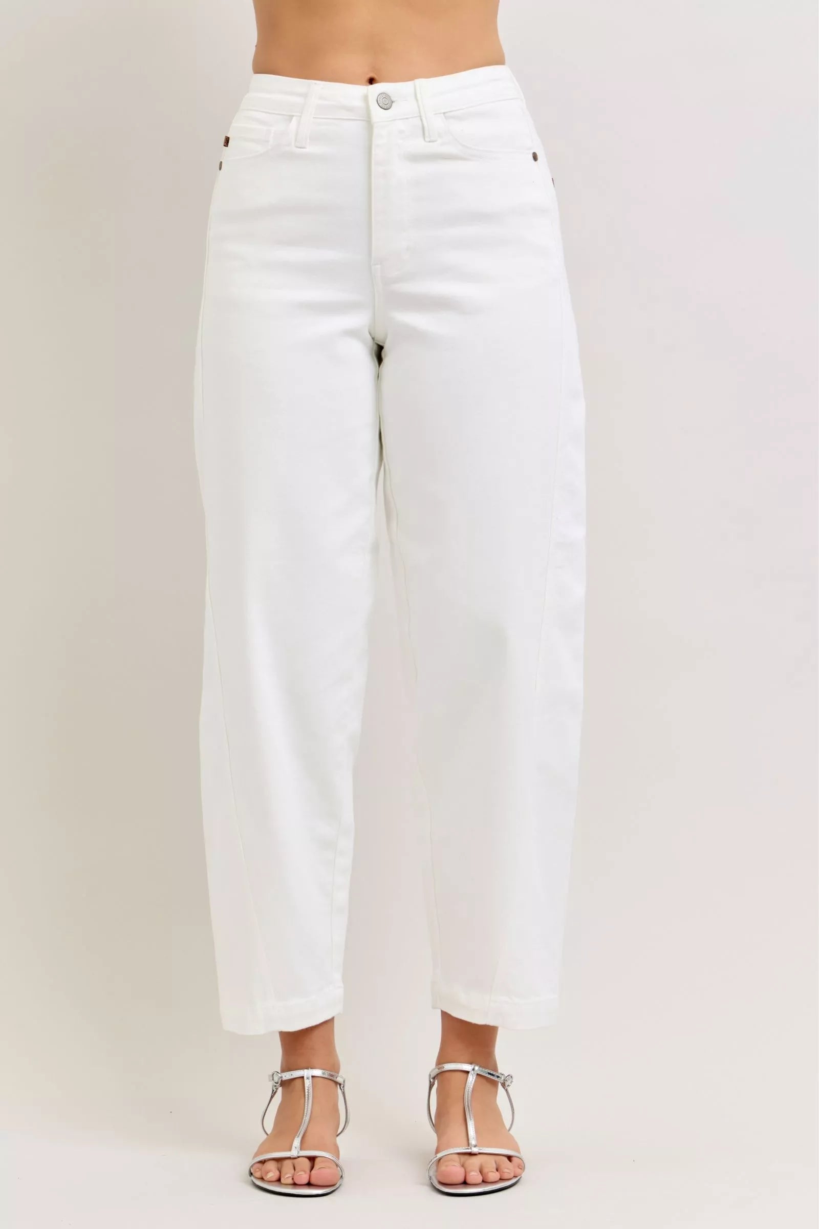 Judy Blue High-Waisted Rigid Magic Panel Barrel Jeans - women's bottoms at Lola Mariee boutique