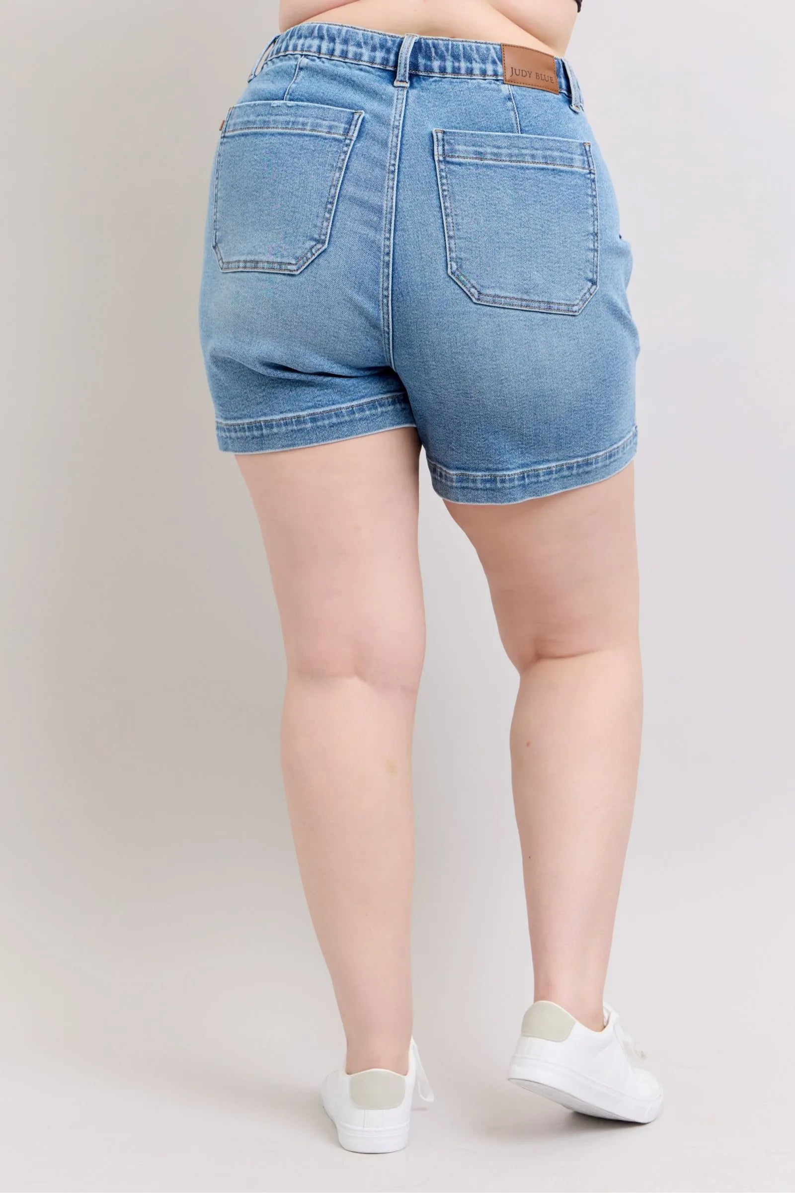 Judy Blue Plus Size High Waist Vintage Wash Denim Shorts – view 3 | Lola Mariee