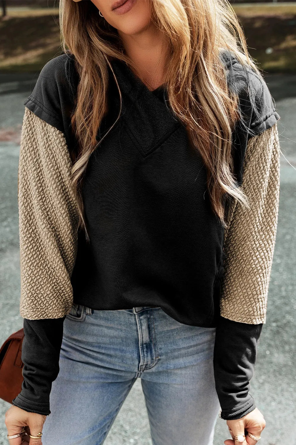 Color Block Dropped Shoulder Hoodie - Trendsi | Lola Mariee