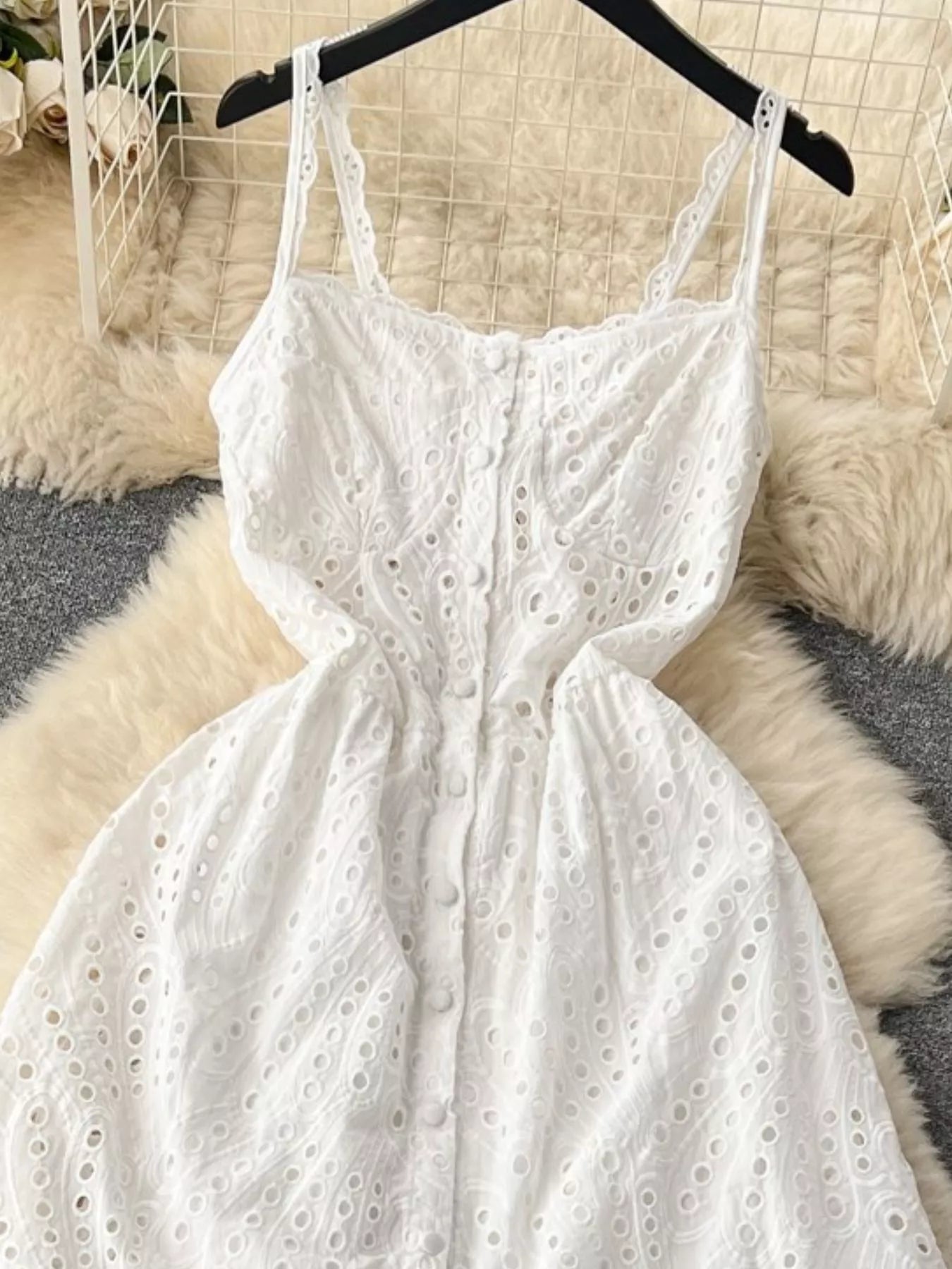 Eyelet Embroidered Tiered Cami Dress - Trendsi | Lola Mariee