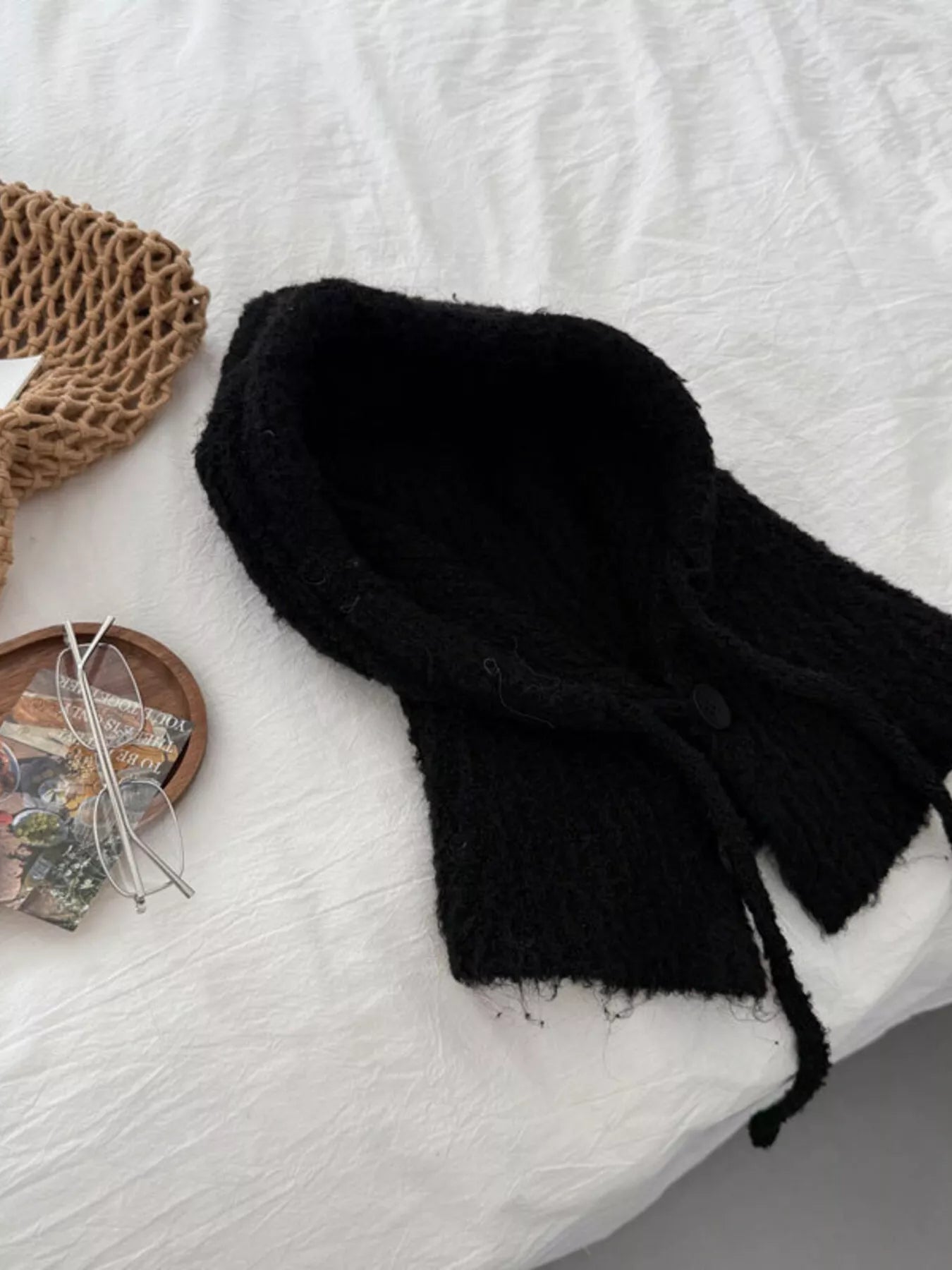 Cozy Knit Button Detail Hat – view 5 | Lola Mariee