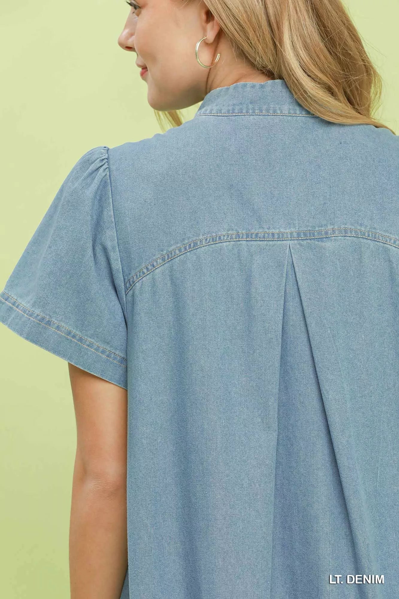 Umgee Ruffle Hem Mini Denim Dress - Trendsi | Lola Mariee
