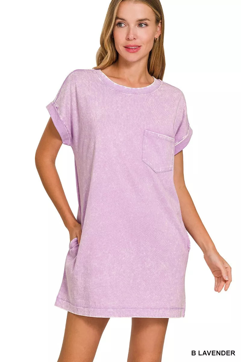 Zenana Premium Cotton Washed T-Shirt Dress | Lola Mariee