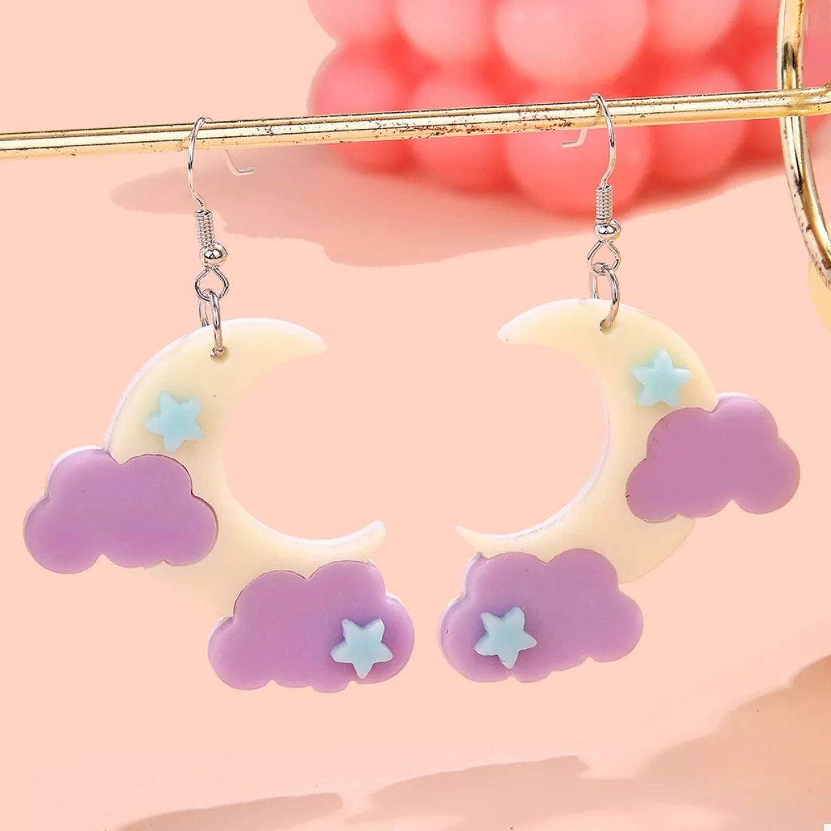 Rainbow Cloud Dangle Earrings – view 5 | Lola Mariee
