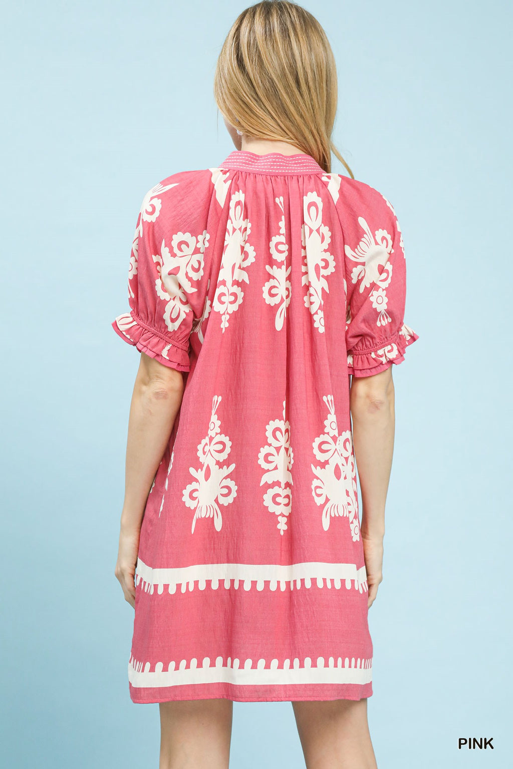 Umgee Two Tone Border Print Mini Dress - Trendsi | Lola Mariee