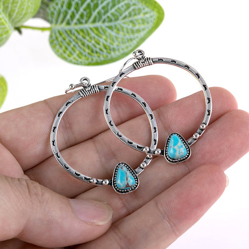 Artificial Turquoise Drop Earrings – view 2 | Lola Mariee