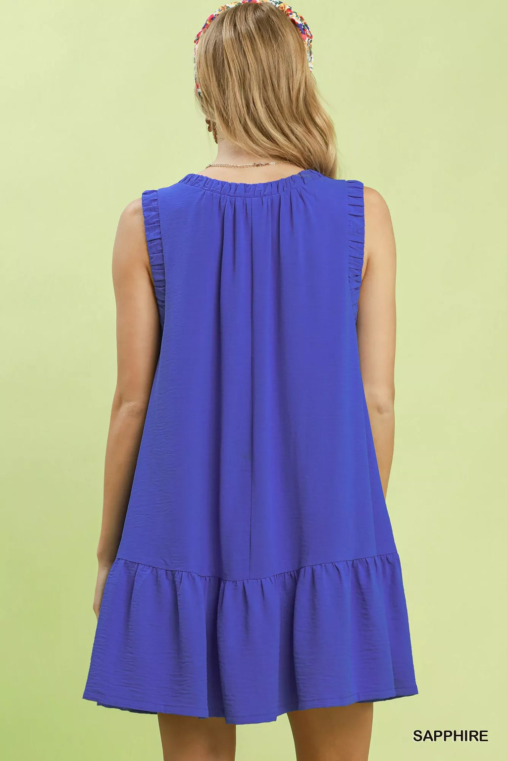Umgee Sleeveless Ruffle Trim Drop Waist Mini Dress - Trendsi | Lola Mariee