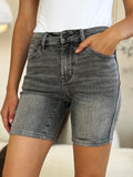Judy Blue Full Size High Waist Washed Denim Shorts - women's bottoms at Lola Mariee boutique