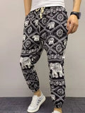 Men's Plus Size Printed Drawstring Joggers - women's jewelry at Lola Mariee boutique