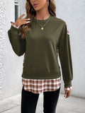 Plaid Long Sleeve Sweatshirt - Trendsi | Lola Mariee