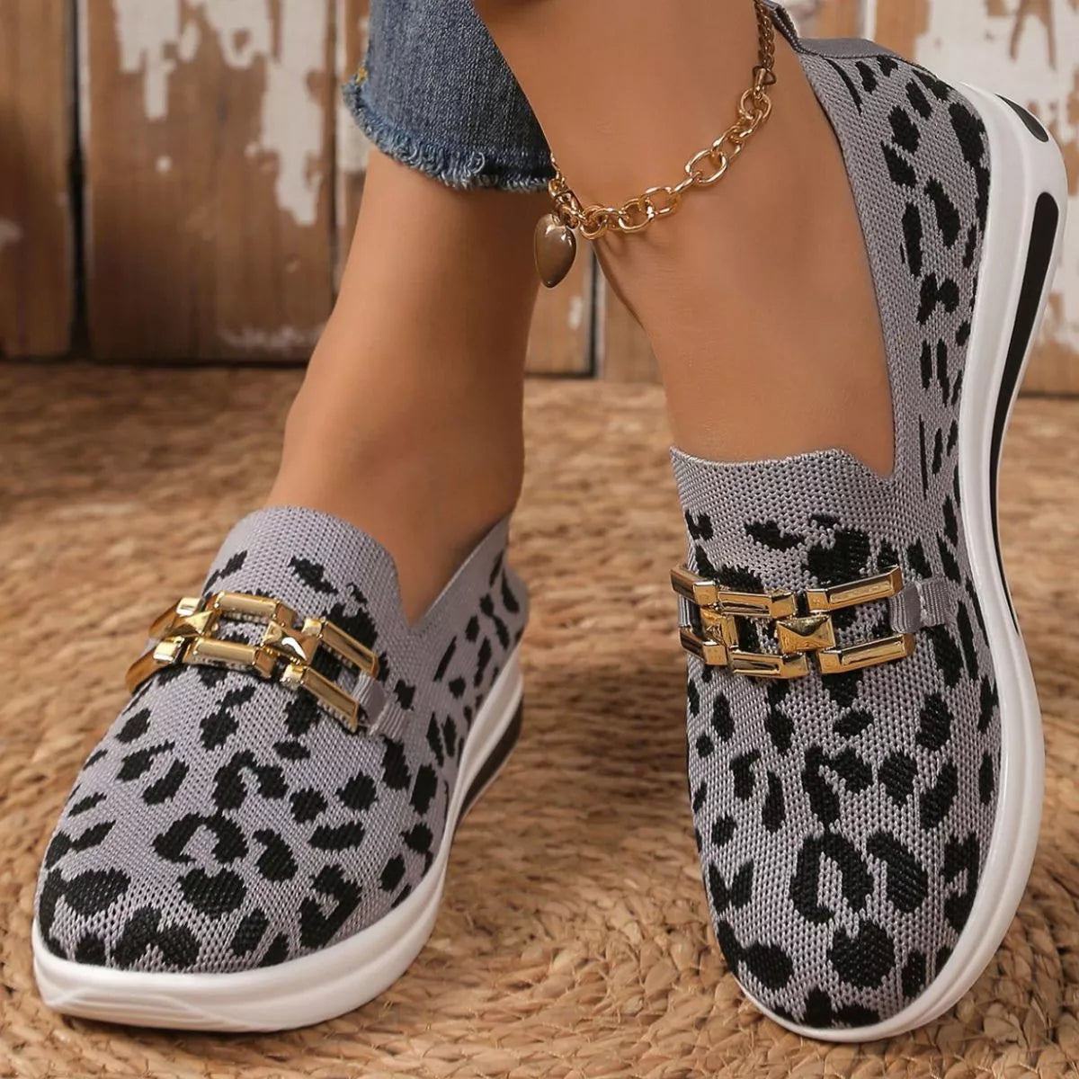Leopard Mesh Slip-Ons - Trendsi | Lola Mariee