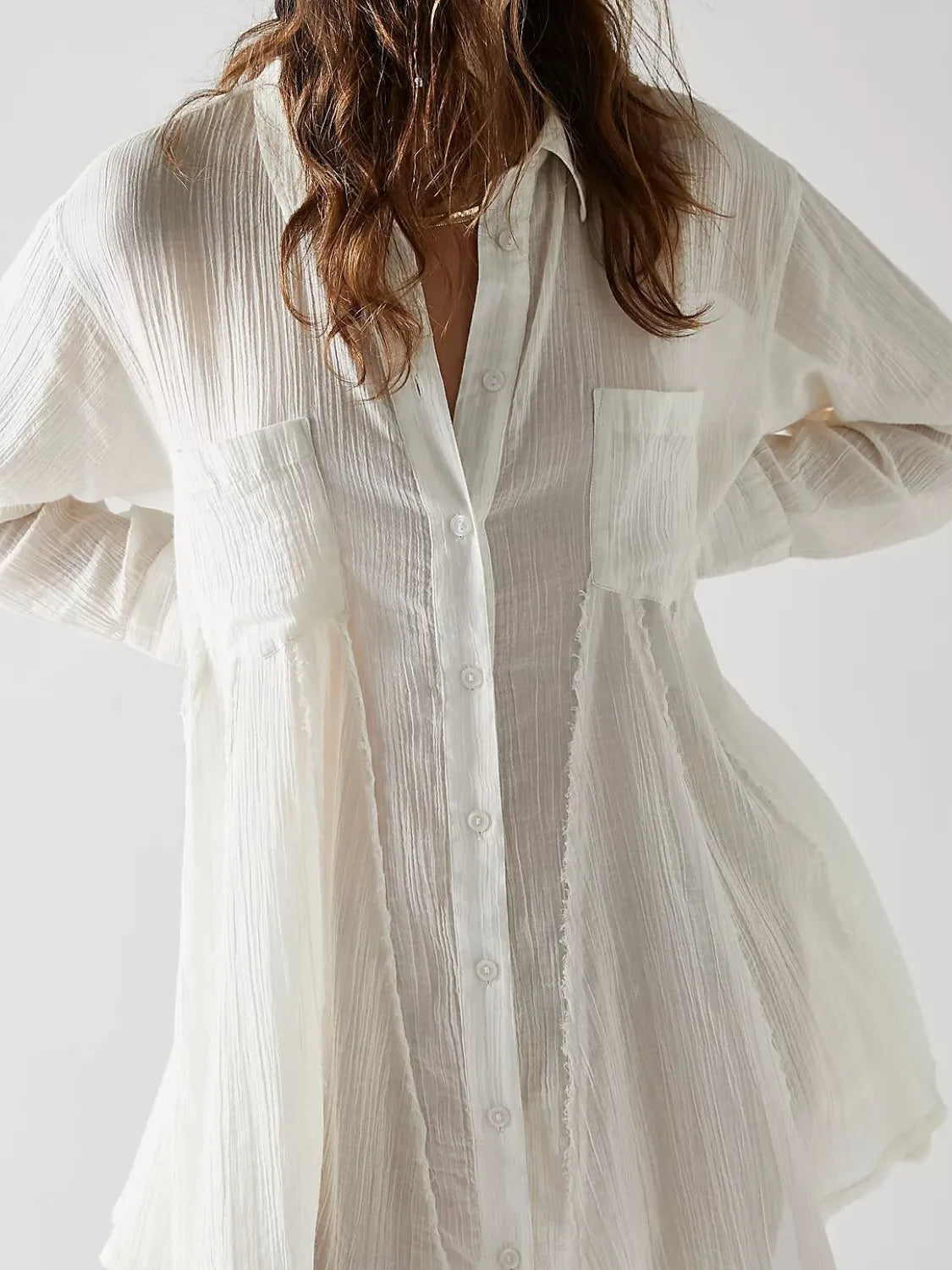 Textured Button-Down Shirt Dress - Trendsi | Lola Mariee