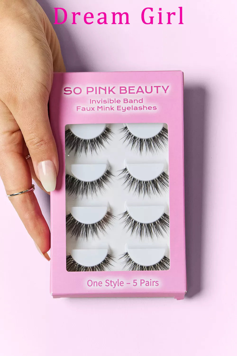 SO PINK BEAUTY Faux Mink Eyelashes 5 Pairs – view 6 | Lola Mariee