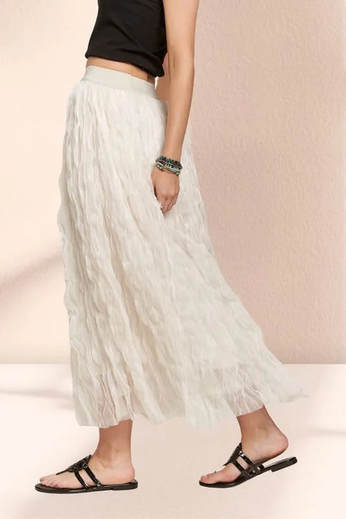 ADORA Elastic Waist Cloud Fluffy Maxi Skirt – view 2 | Lola Mariee