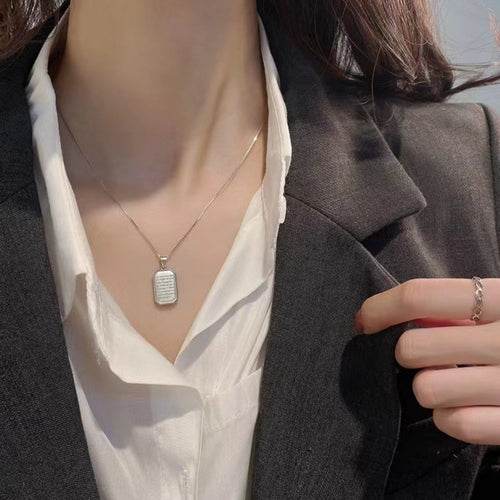 925 Sterling Silver Rectangle Pendant Necklace | Lola Mariee
