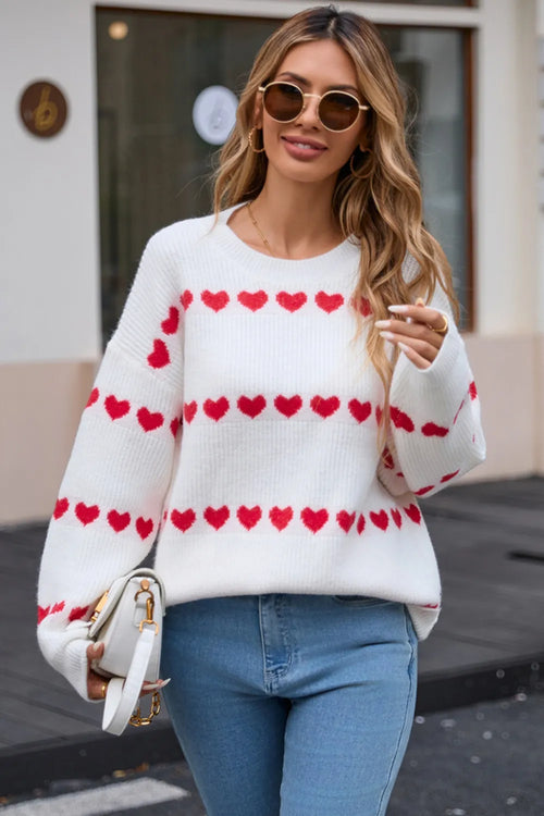 Angel Wings Heart Round Neck Long Sleeve Sweater | Lola Mariee