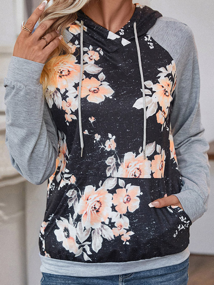 Perfee Printed Raglan Sleeve Hoodie - Trendsi | Lola Mariee