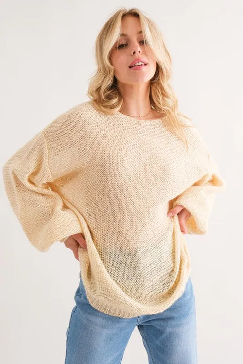 And The Why Sequined Light Weight Pullover Sweater – view 2 | Lola Mariee