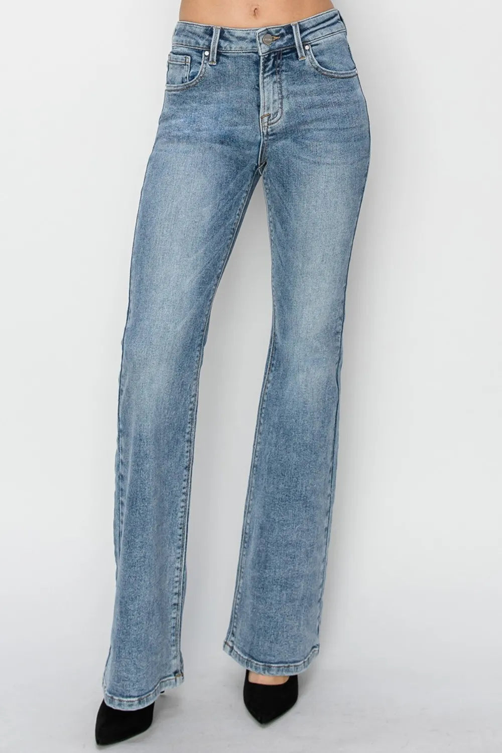 RISEN Full Size Mid Rise Bootcut Jeans - women's shoes at Lola Mariee boutique