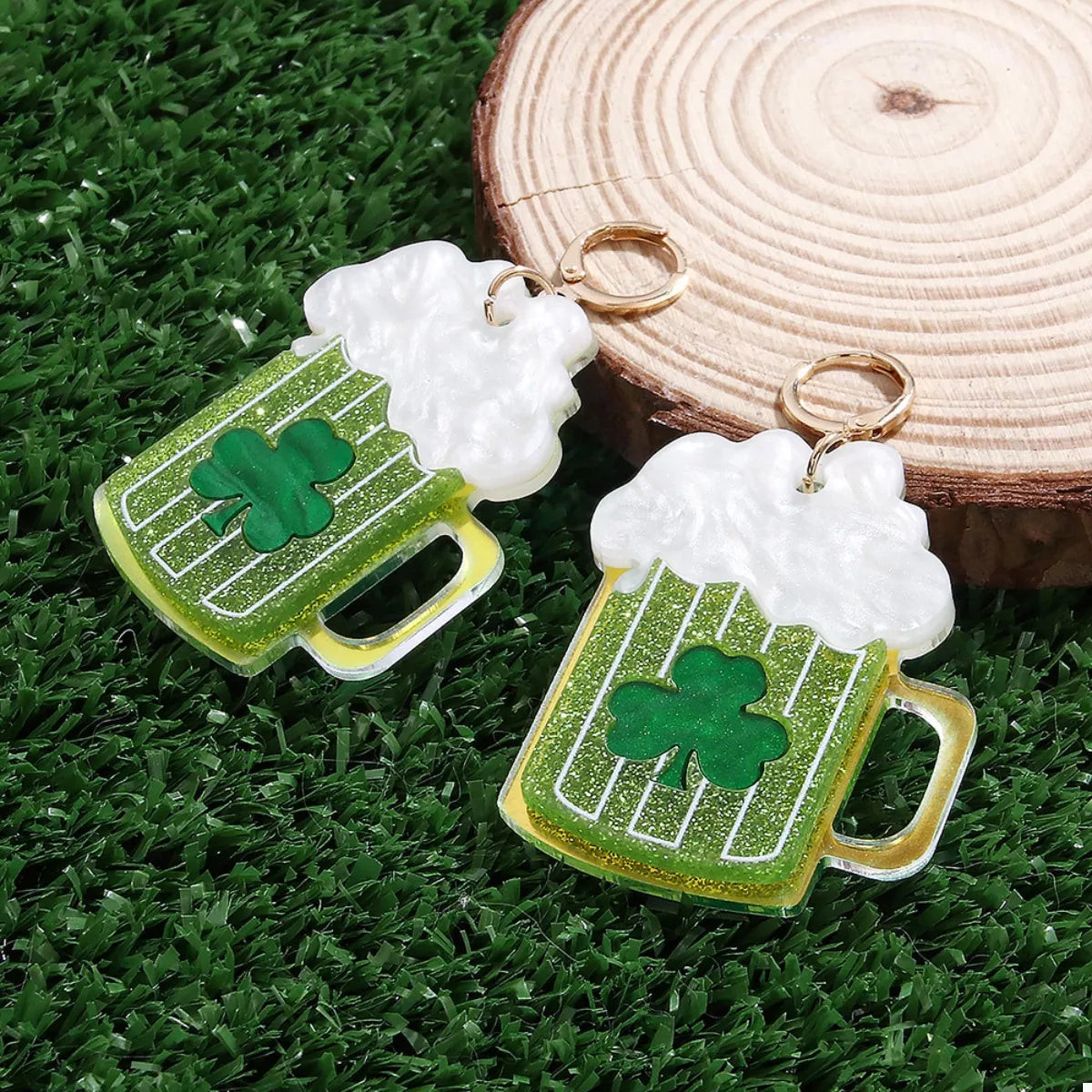 Lucky Clover Dangle Earrings – view 6 | Lola Mariee