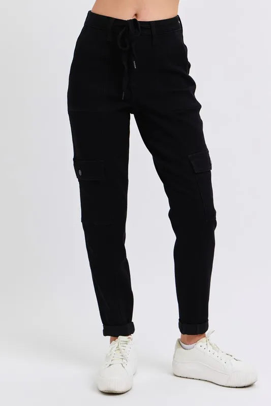 Judy Blue Full Size High Waist Cargo Cuffed Jogger Plus Size - women's bottoms at Lola Mariee boutique