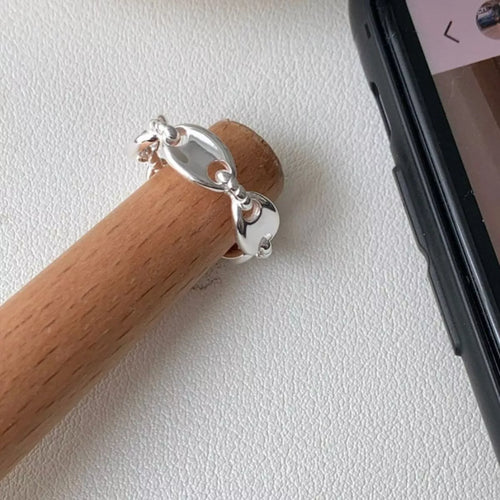 925 Sterling Silver Pig's Snout Ring – view 2 | Lola Mariee