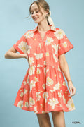 Umgee Floral Tiered Collared Babydoll Dress - Trendsi | Lola Mariee