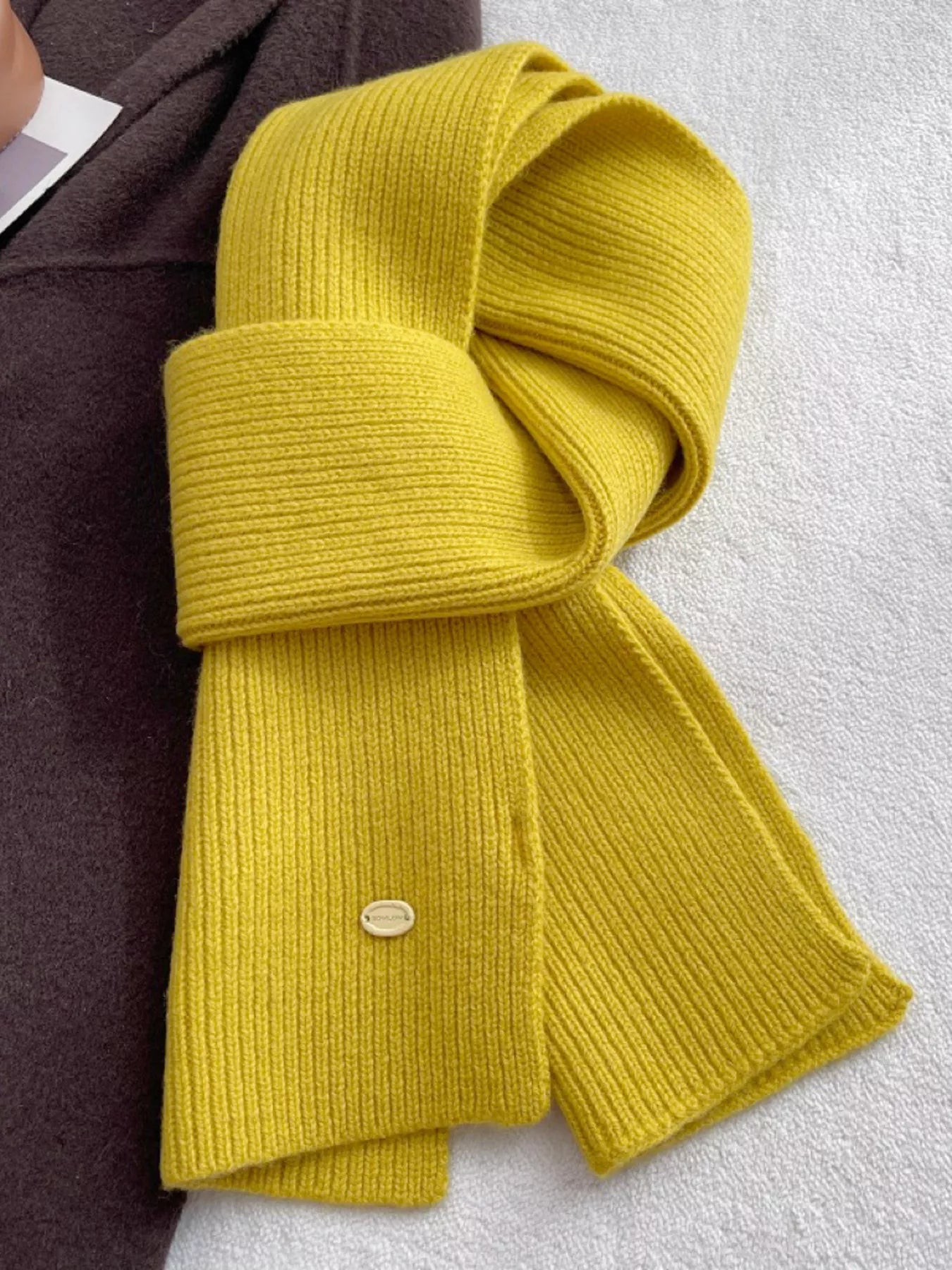 Pure Wool Soft Knit Scarf – view 2 | Lola Mariee