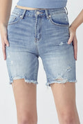 RISEN High Rise Distressed Denim Shorts - women's bottoms at Lola Mariee boutique