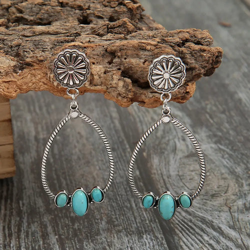 Artificial Turquoise Teardrop Earrings | Lola Mariee