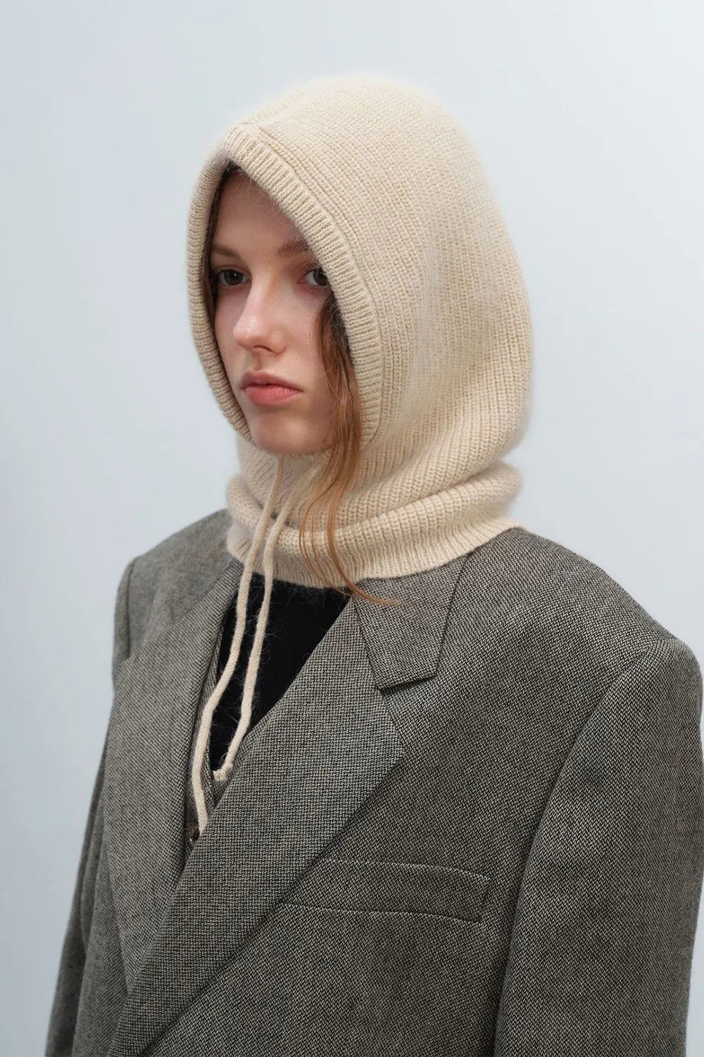 Drawstring Solid Color Thermal Knit Hat – view 6 | Lola Mariee