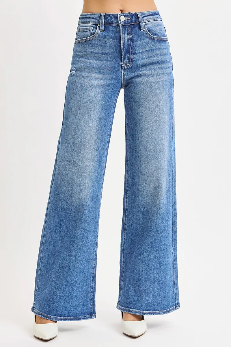 RISEN Full Size High Rise Wide Leg Jeans Plus Size - women's bottoms at Lola Mariee boutique