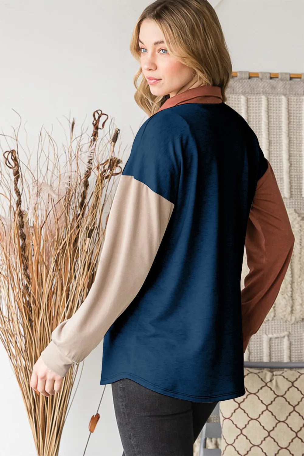 Heimish Full Size Color Block Button Down Shirt – view 2 | Lola Mariee