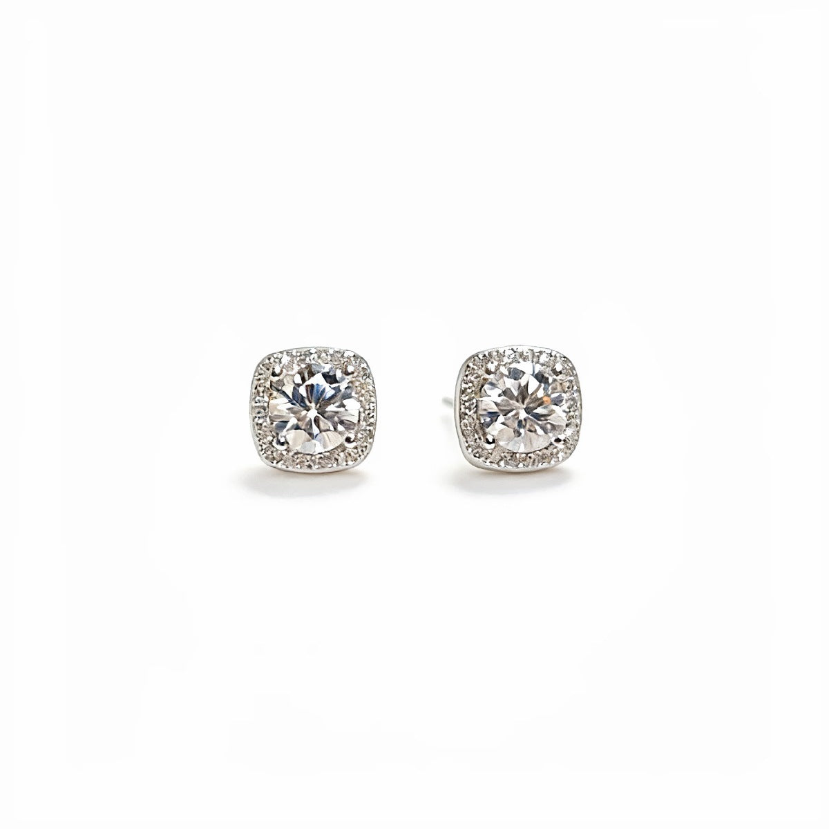 1 Carat Moissanite 925 Sterling Silver Stud Earrings – view 4 | Lola Mariee
