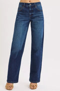 RISEN Mid Rise Wide Baggy Jeans - women's bottoms at Lola Mariee boutique